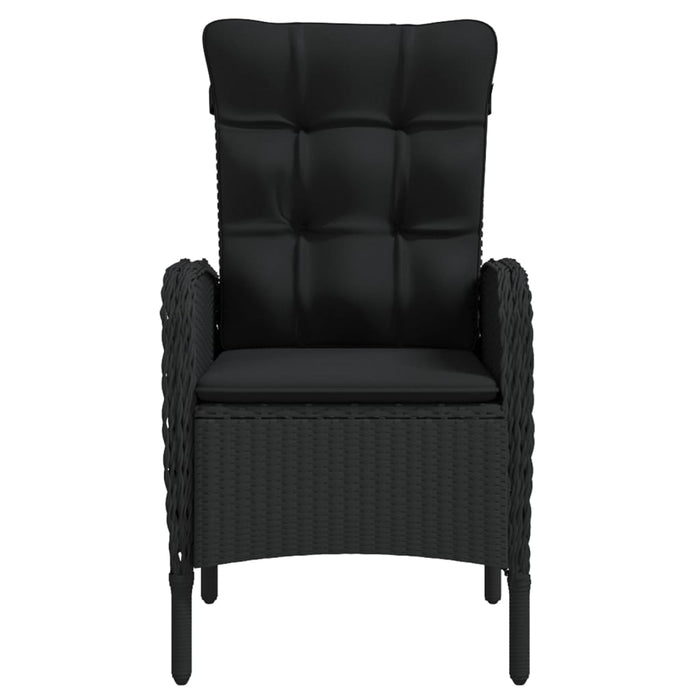 Set mobilier de grădină cu perne, 3 piese, negru - WALTI WALTI