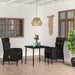 Set mobilier de grădină cu perne, 3 piese, negru - WALTI WALTI