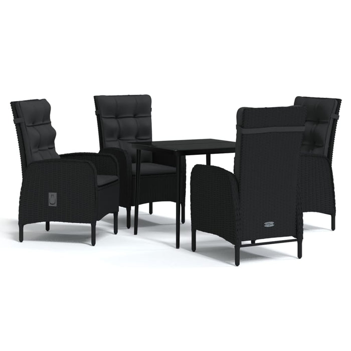 Set masă pentru grădină, 5 piese, cu perne, negru - WALTI WALTI