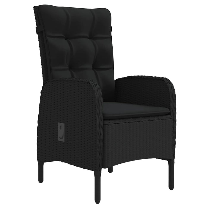 Set de masă pentru grădină, 7 piese, cu perne, negru - WALTI WALTI