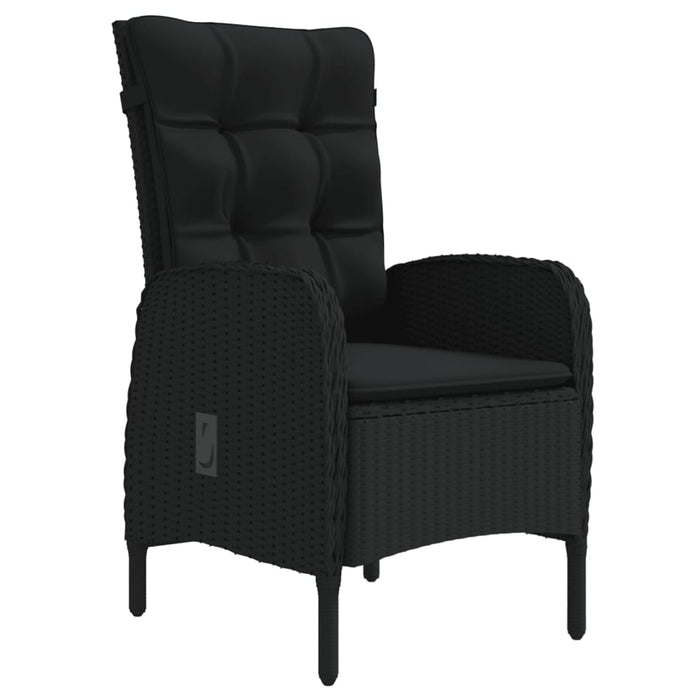 Set de masă pentru grădină, 7 piese, cu perne, negru - WALTI WALTI