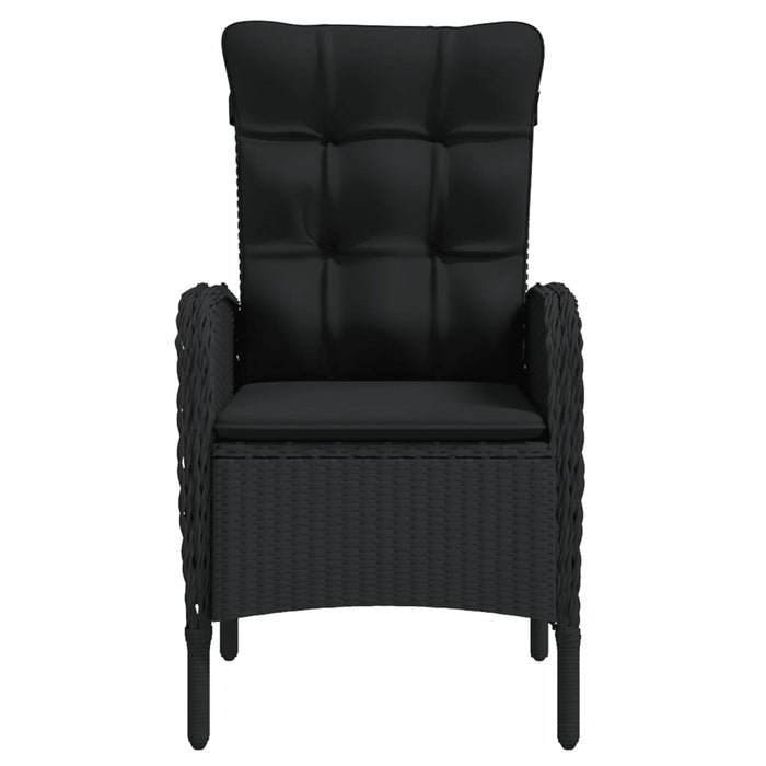 Set de masă pentru grădină, 7 piese, cu perne, negru - WALTI WALTI