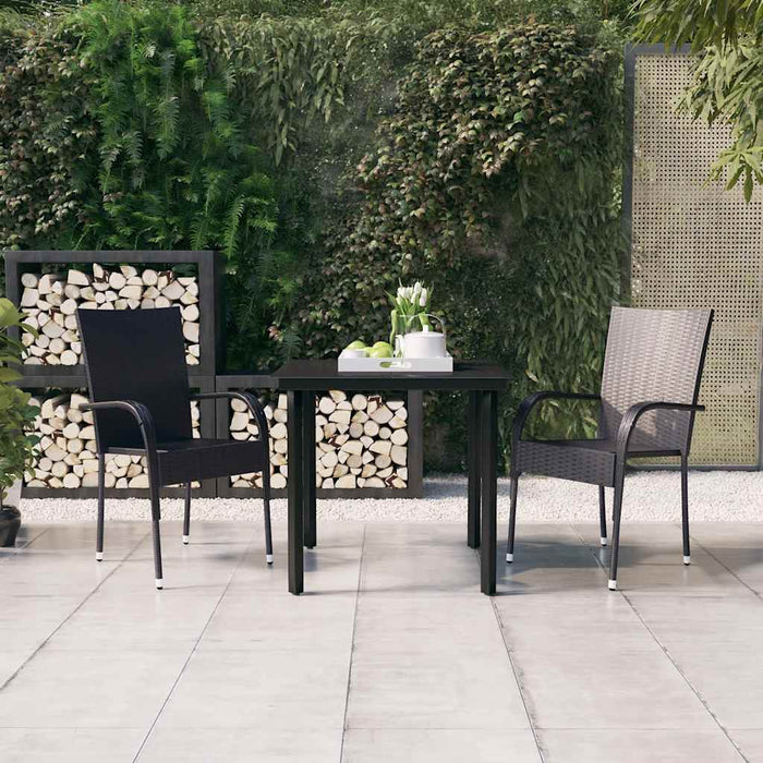 Set de mobilier de grădină, 3 piese, negru - WALTI WALTI