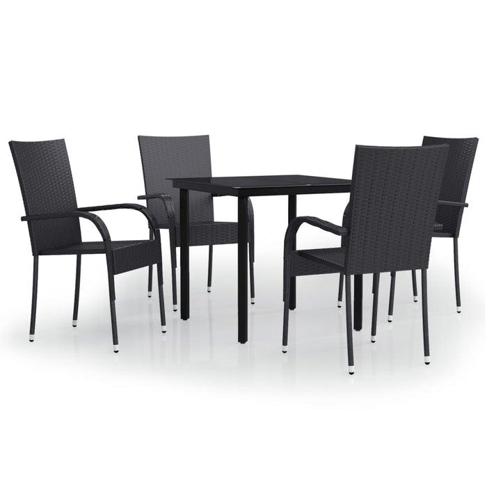 Set mobilier de grădină, 5 piese, negru WALTI