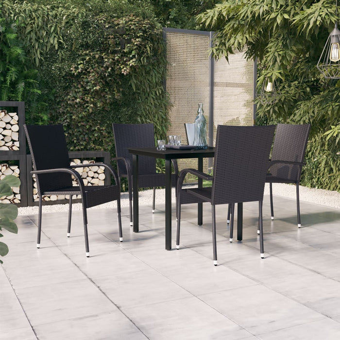 Set mobilier de grădină, 5 piese, negru WALTI