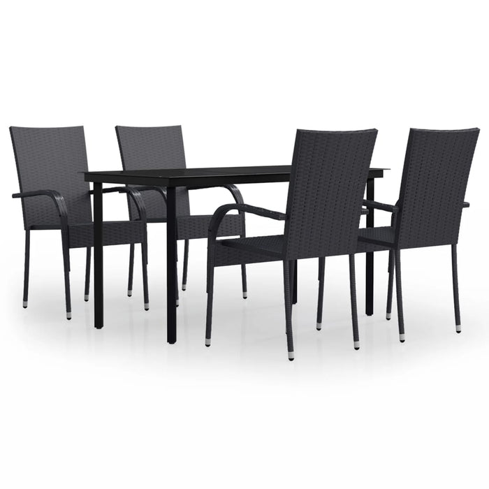 Set mobilier de grădină, 5 piese, negru WALTI