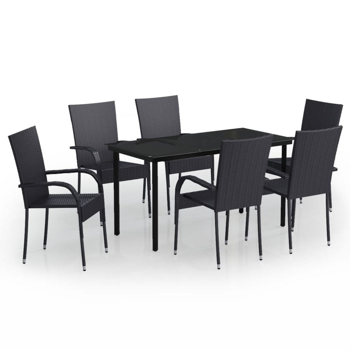 Set mobilier de grădină, 7 piese, negru - WALTI WALTI