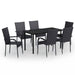 Set mobilier de grădină, 7 piese, negru - WALTI WALTI
