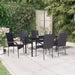 Set mobilier de grădină, 7 piese, negru - WALTI WALTI
