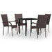 Set mobilier de grădină, 5 piese, maro și negru - WALTI WALTI