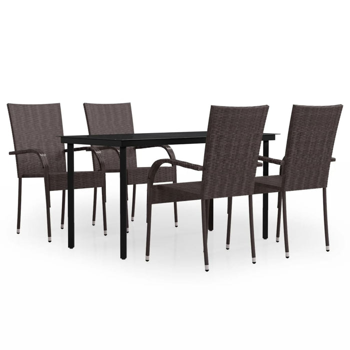 Set mobilier de grădină, 5 piese, maro și negru - WALTI WALTI