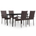 Set mobilier de grădină, 5 piese, maro și negru - WALTI WALTI