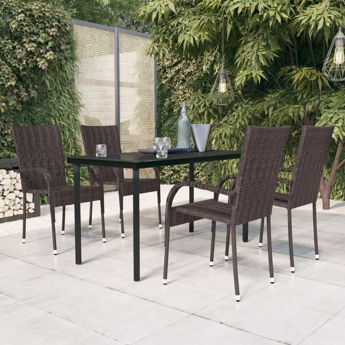 Set mobilier de grădină, 5 piese, maro și negru - WALTI WALTI