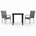 Set mobilier de grădină, 3 piese, gri și negru - WALTI WALTI