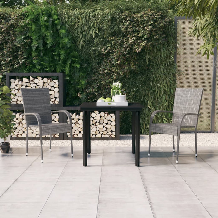 Set mobilier de grădină, 3 piese, gri și negru - WALTI WALTI