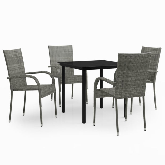 Set mobilier de grădină, 5 piese, gri și negru - WALTI WALTI