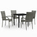 Set mobilier de grădină, 5 piese, gri și negru - WALTI WALTI