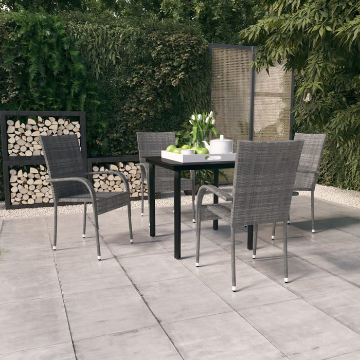 Set mobilier de grădină, 5 piese, gri și negru - WALTI WALTI