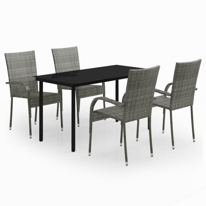 Set mobilier de grădină, 5 piese, gri și negru - WALTI WALTI