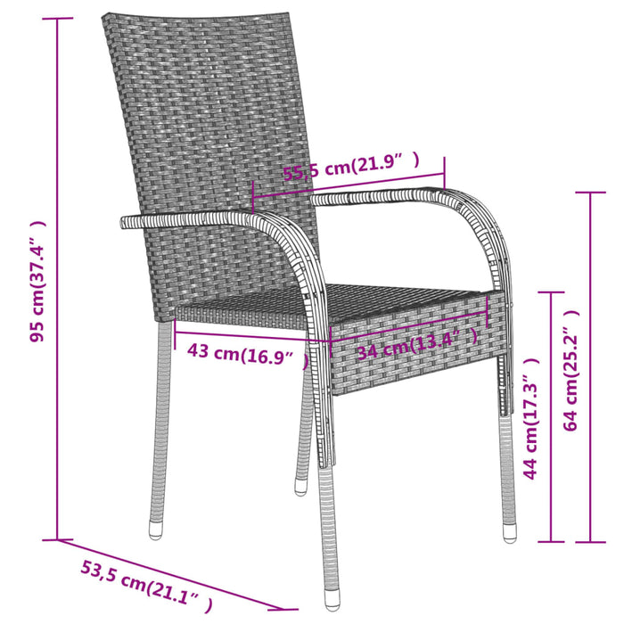 Set mobilier de grădină, 5 piese, gri și negru - WALTI WALTI