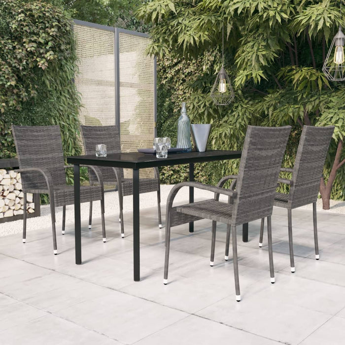 Set mobilier de grădină, 5 piese, gri și negru - WALTI WALTI