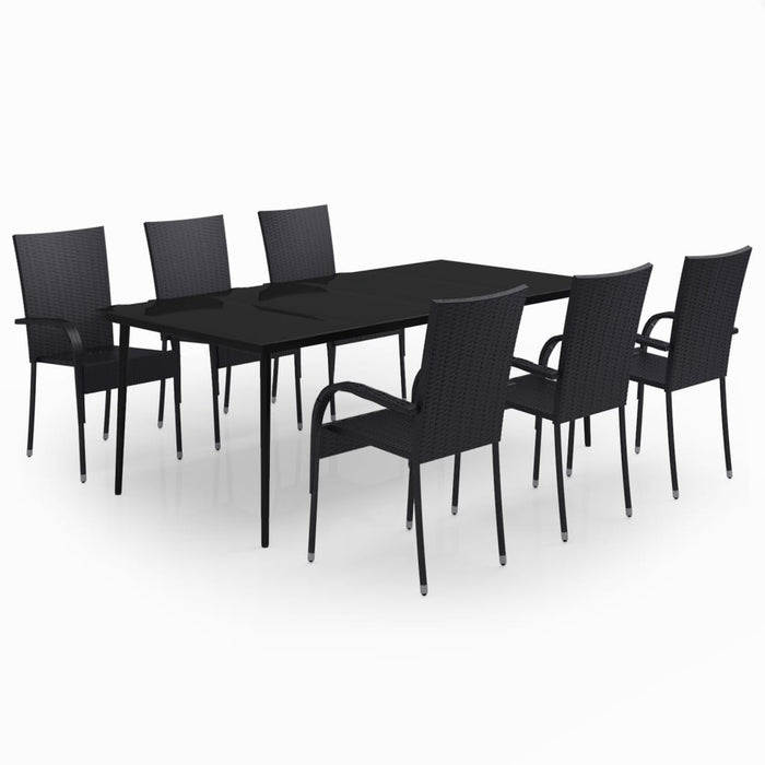 Set mobilier de grădină, negru, 7 piese - WALTI WALTI