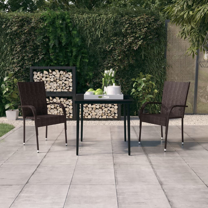 Set mobilier de grădină, 3 piese, maro și negru - WALTI WALTI