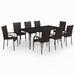 Set mobilier de grădină, 9 piese, maro și negru - WALTI WALTI