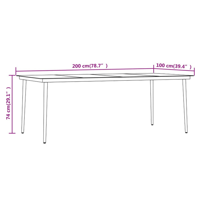 Set mobilier de grădină, 9 piese, maro și negru - WALTI WALTI