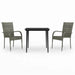 Set mobilier de grădină, 3 piese, gri și negru - WALTI WALTI