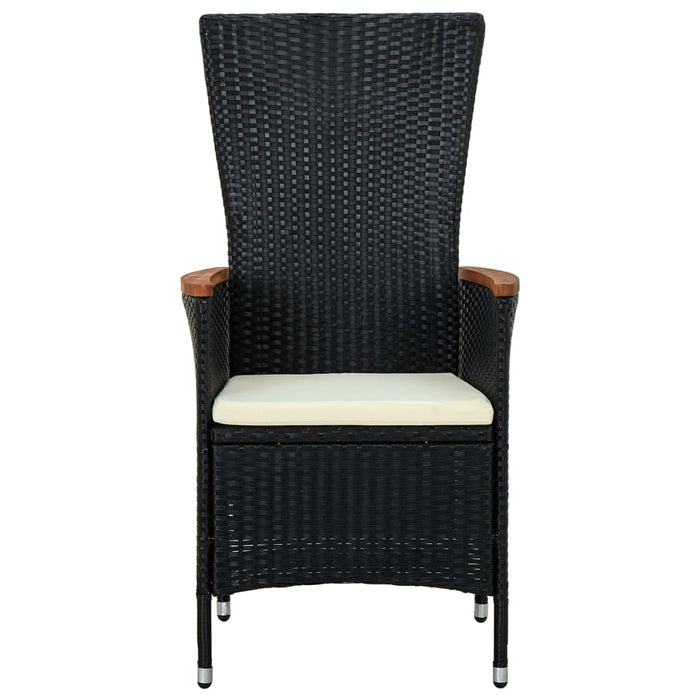 Set de masă pentru grădină, 7 piese, cu perne, negru - WALTI WALTI