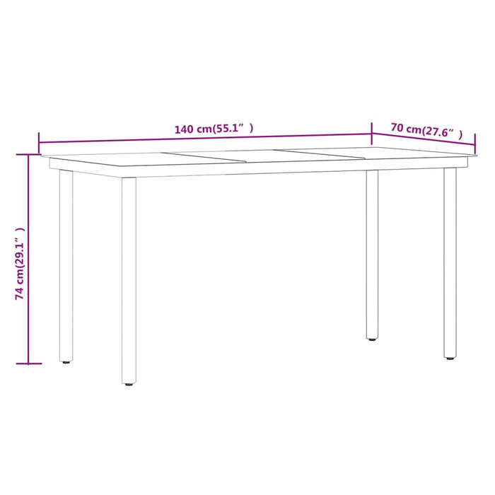 Set de masă pentru grădină, 7 piese, cu perne, negru - WALTI WALTI