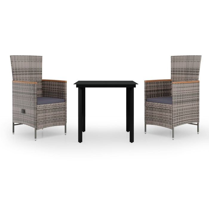 Set mobilier pentru grădină, cu perne, 3 piese, gri - WALTI WALTI