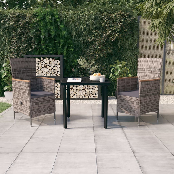 Set mobilier pentru grădină, cu perne, 3 piese, gri - WALTI WALTI
