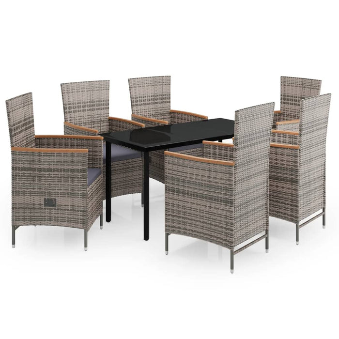 Set mobilier pentru grădină, cu perne, 7 piese, gri - WALTI WALTI
