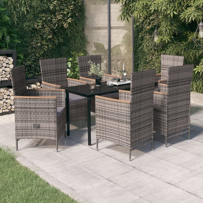 Set mobilier pentru grădină, cu perne, 7 piese, gri - WALTI WALTI
