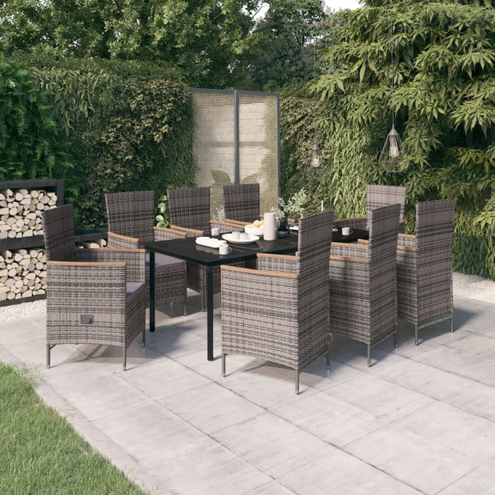 Set mobilier pentru grădină, cu perne, 9 piese, gri - WALTI WALTI