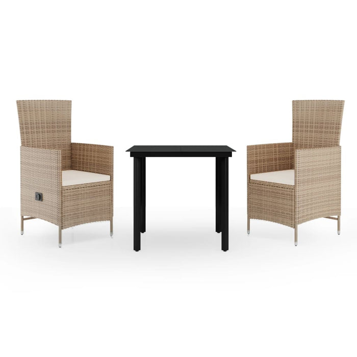 Set mobilier de grădină, cu perne, 3 piese, bej - WALTI WALTI