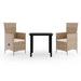 Set mobilier de grădină, cu perne, 3 piese, bej - WALTI WALTI