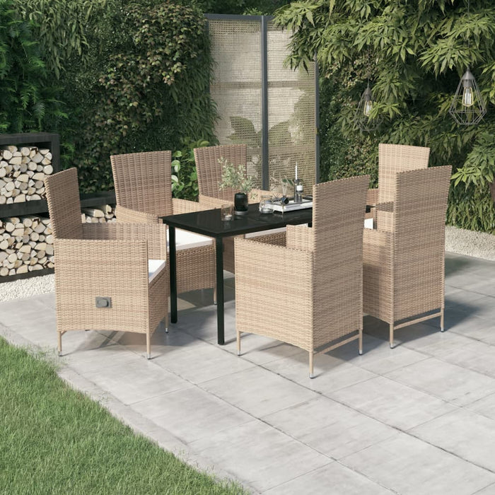 Set mobilier pentru grădină, cu perne, 7 piese, bej - WALTI WALTI