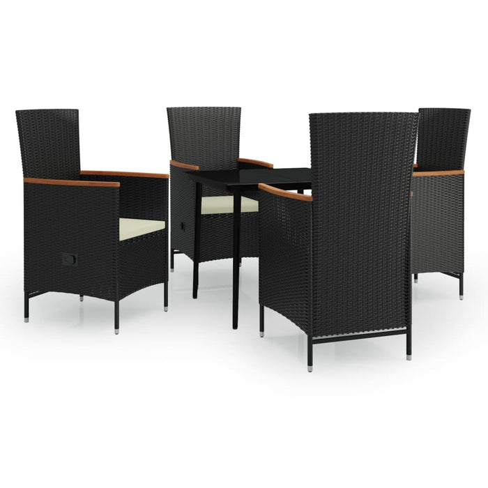 Set masă pentru grădină, 5 piese, cu perne, negru - WALTI WALTI