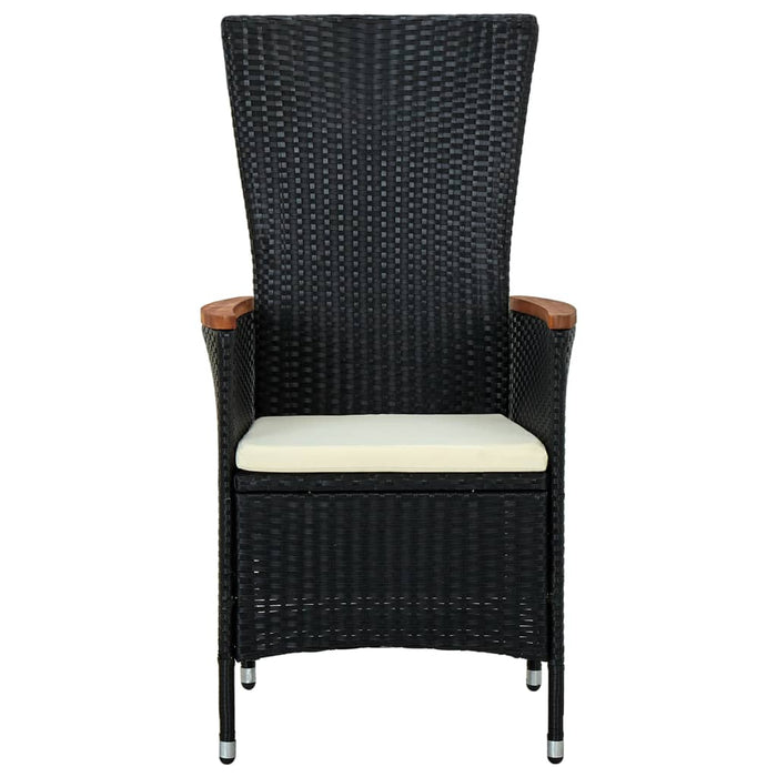 Set masă pentru grădină, 5 piese, cu perne, negru WALTI