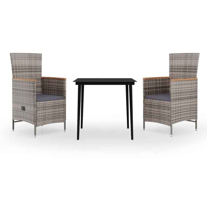 Set mobilier pentru grădină, cu perne, 3 piese, gri - WALTI WALTI