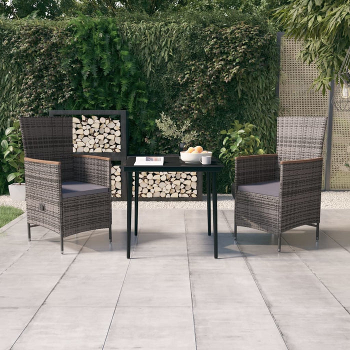 Set mobilier pentru grădină, cu perne, 3 piese, gri - WALTI WALTI