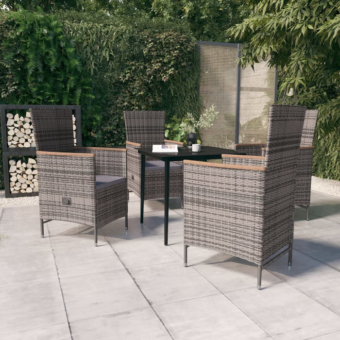 Set mobilier pentru grădină cu perne, 5 piese, gri - WALTI WALTI
