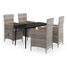 Set mobilier pentru grădină cu perne, 5 piese, gri - WALTI WALTI