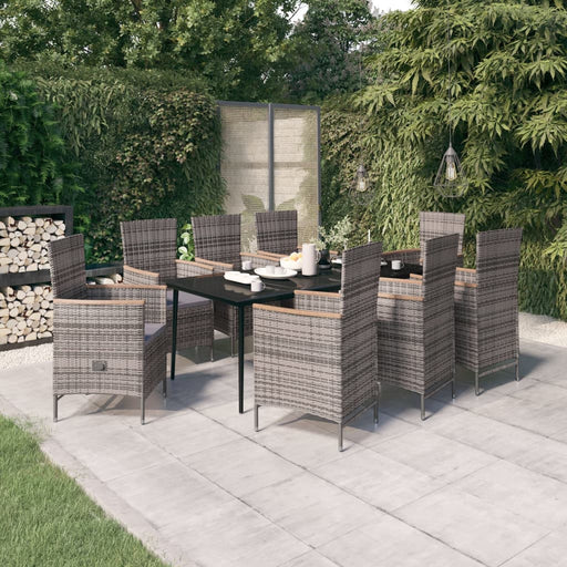 Set de mobilier pentru grădină, cu perne, 9 piese, gri - WALTI WALTI