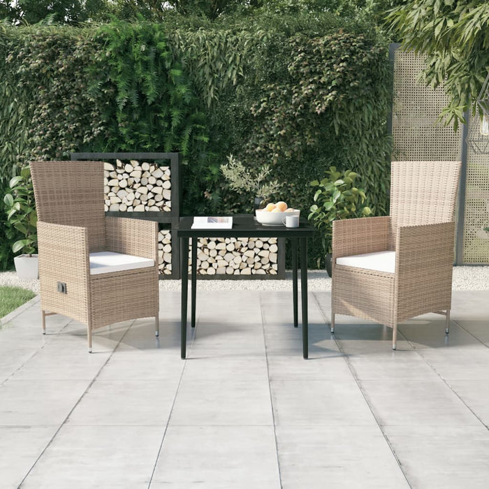 Set de mobilier de grădină, cu perne, 3 piese, bej - WALTI WALTI