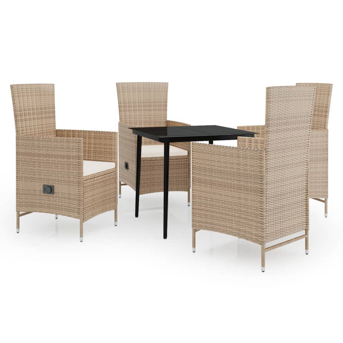 Set de mobilier pentru grădină cu perne, 5 piese, bej WALTI