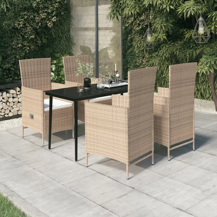 Set de mobilier pentru grădină cu perne, 5 piese, bej WALTI
